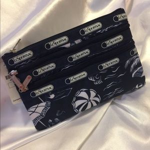 NWT LeSportSak Triple Zippered 6”x8” Hawaiian Bag